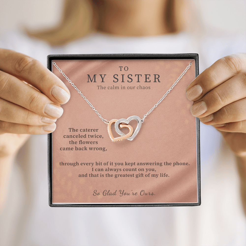 Wife Of My Brother Necklace Bridal Welcome Gift | Message Card | Two Hearts Pendant