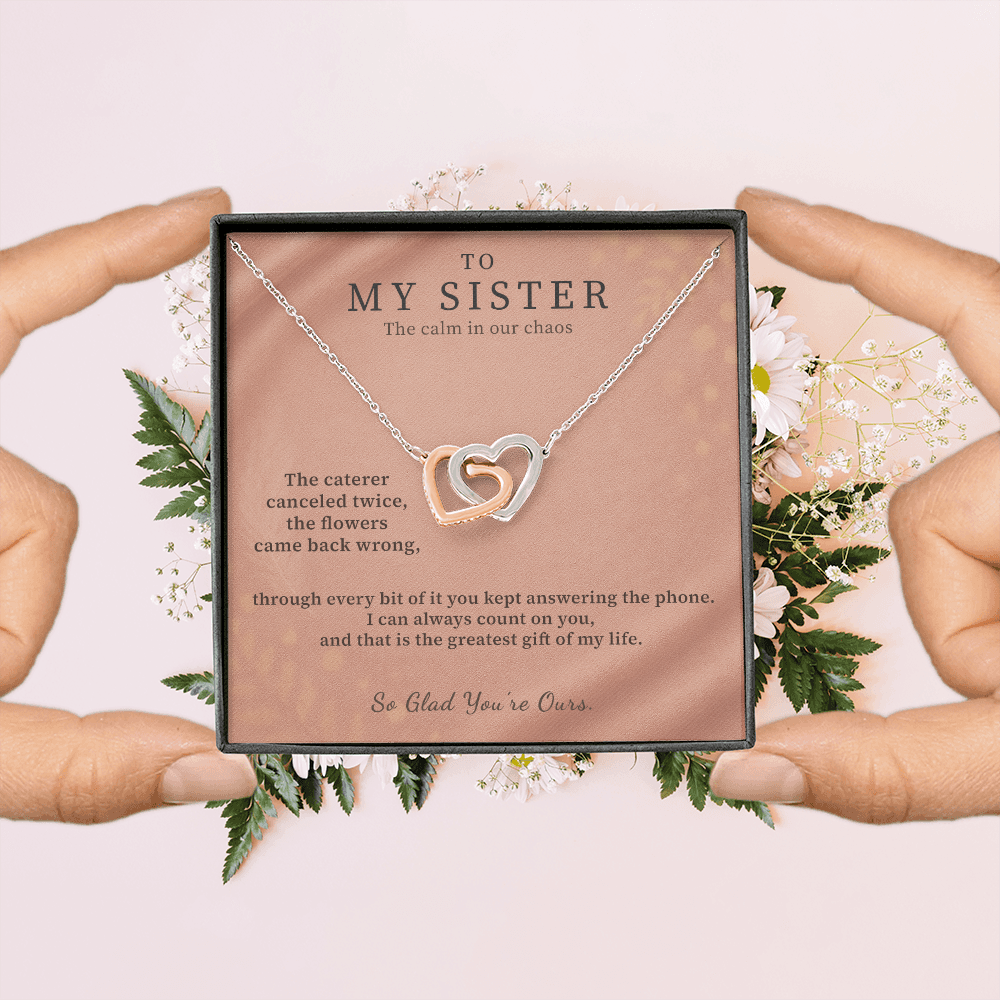 Wife Of My Brother Necklace Bridal Welcome Gift | Message Card | Two Hearts Pendant