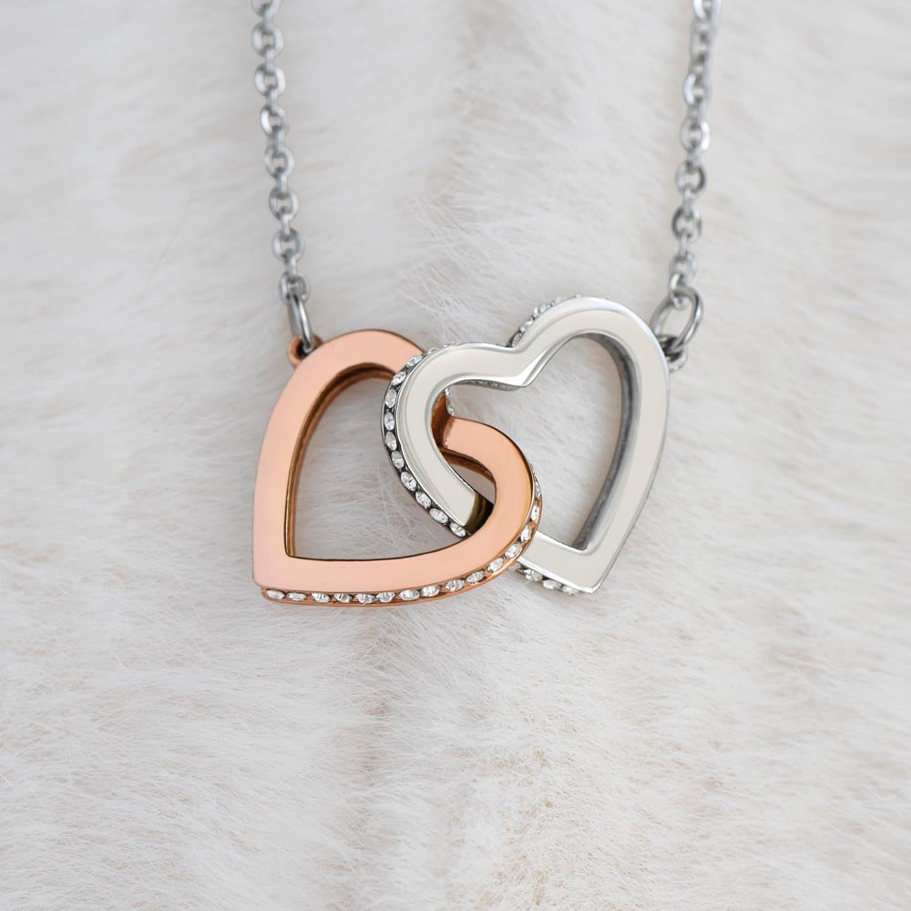 Interlocking Hearts Necklace for Lineman Wife Couple Gift | Message Card | Love