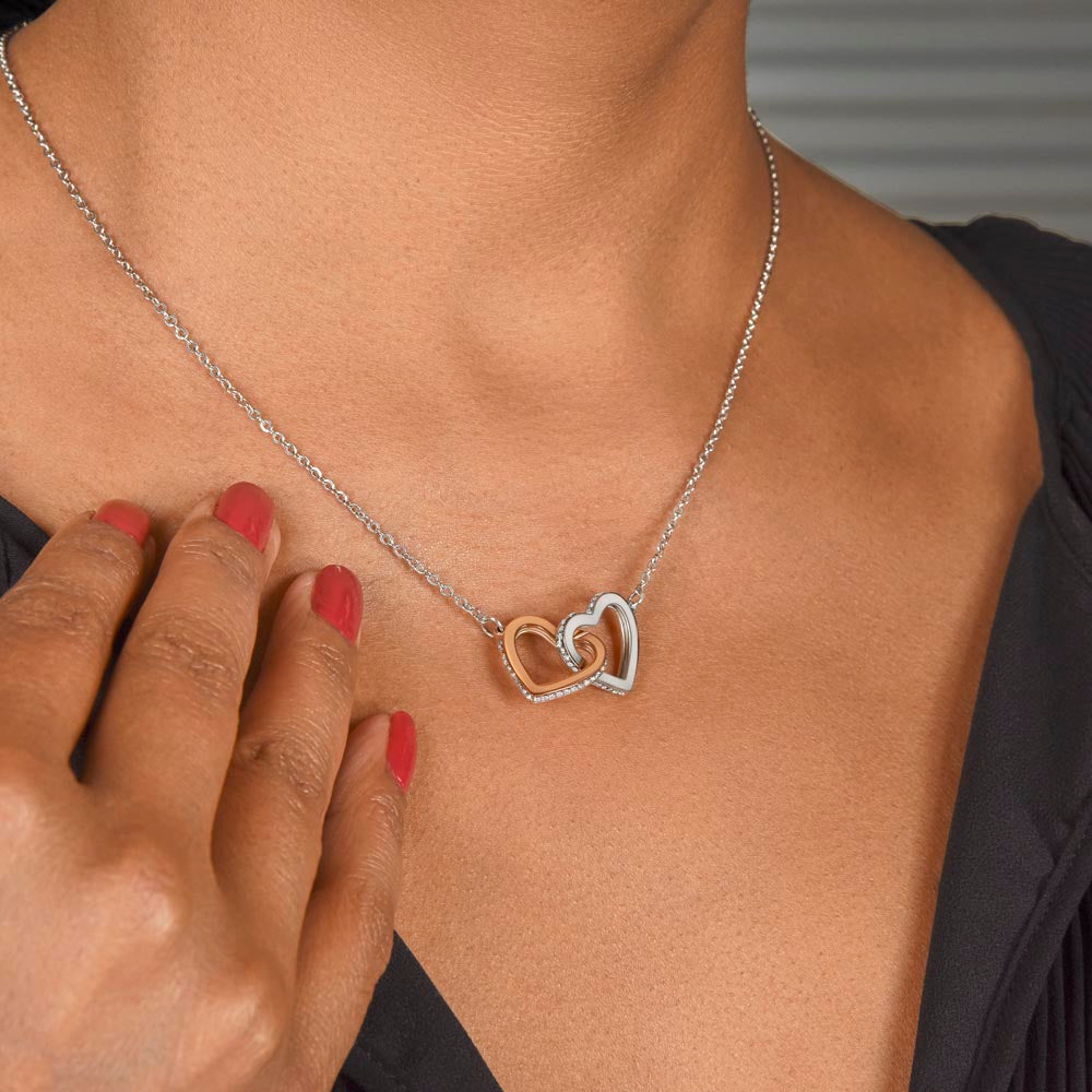 Best Friend Necklace Mother Loss Gift From Friend | Message Card | Two Hearts Pendant