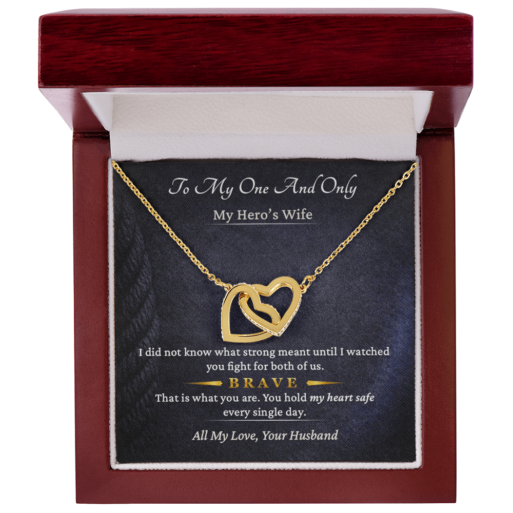 Interlocking Hearts Necklace for Lineman Wife Couple Gift | Message Card | Love