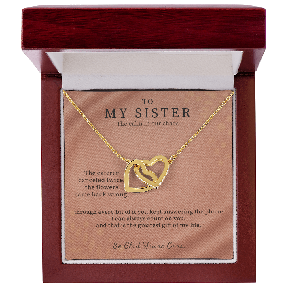 Wife Of My Brother Necklace Bridal Welcome Gift | Message Card | Two Hearts Pendant