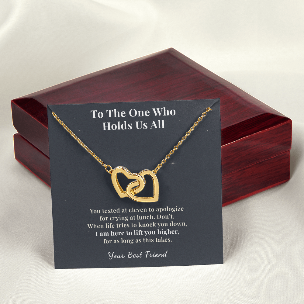 Best Friend Necklace Mother Loss Gift From Friend | Message Card | Two Hearts Pendant