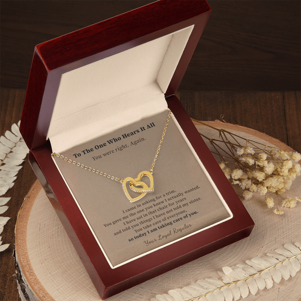 Hairdresser Necklace Thank You Gift From Loyal Client | Message Card | Two Hearts Keepsake