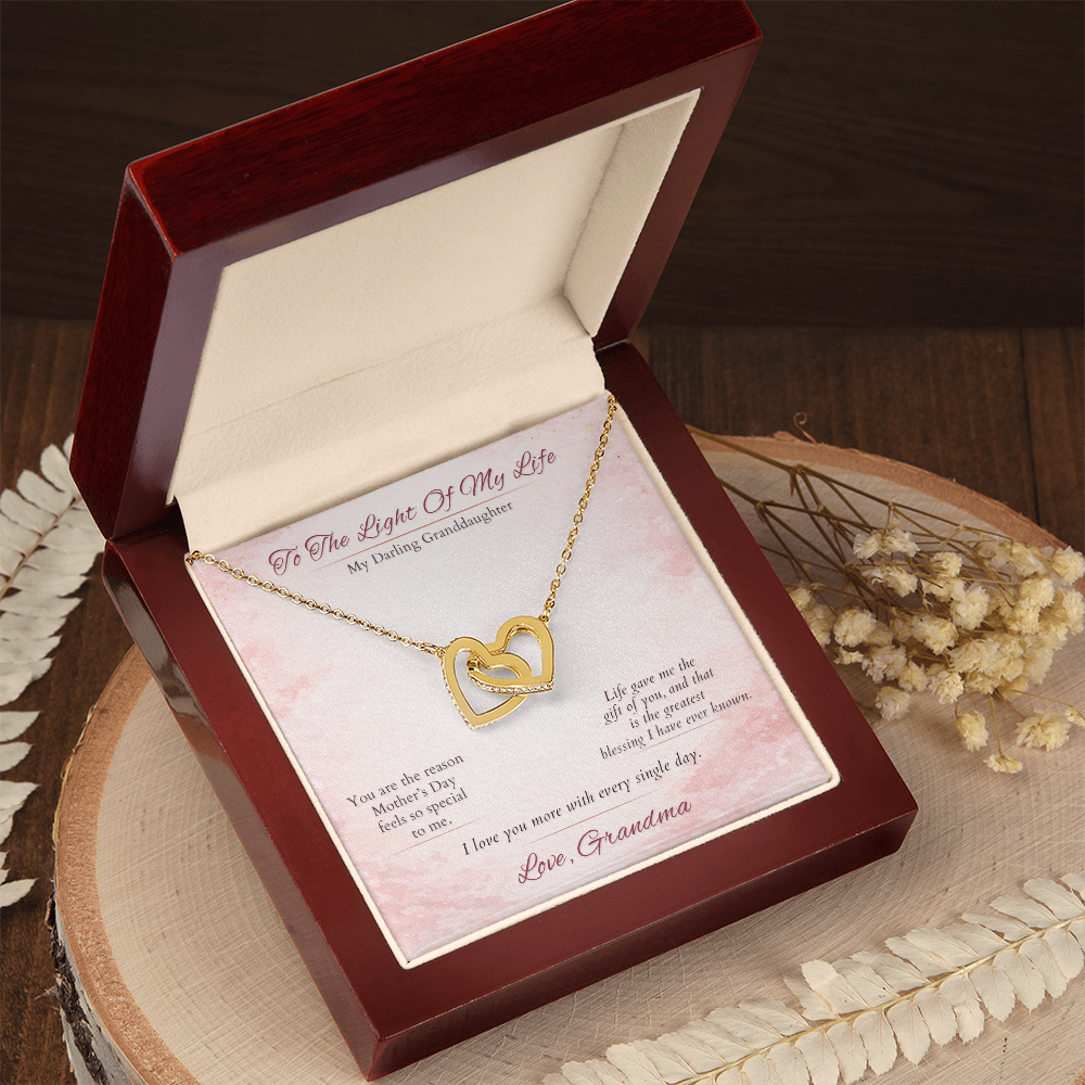 Granddaughter Necklace Sweet 16 Gift From Grandma | Prom | Message Card | Two Hearts