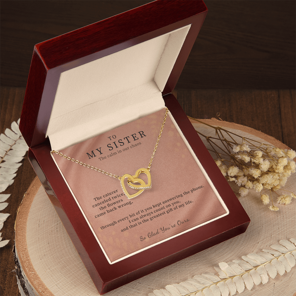 Wife Of My Brother Necklace Bridal Welcome Gift | Message Card | Two Hearts Pendant