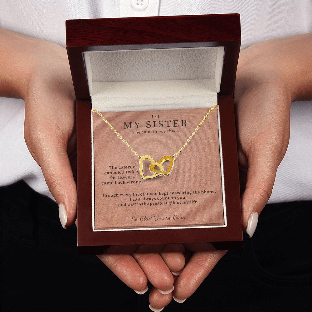 Wife Of My Brother Necklace Bridal Welcome Gift | Message Card | Two Hearts Pendant