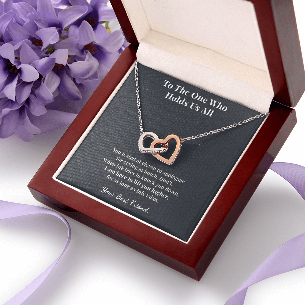 Best Friend Necklace Mother Loss Gift From Friend | Message Card | Two Hearts Pendant