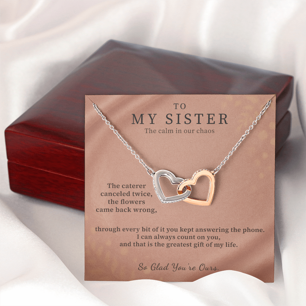 Wife Of My Brother Necklace Bridal Welcome Gift | Message Card | Two Hearts Pendant