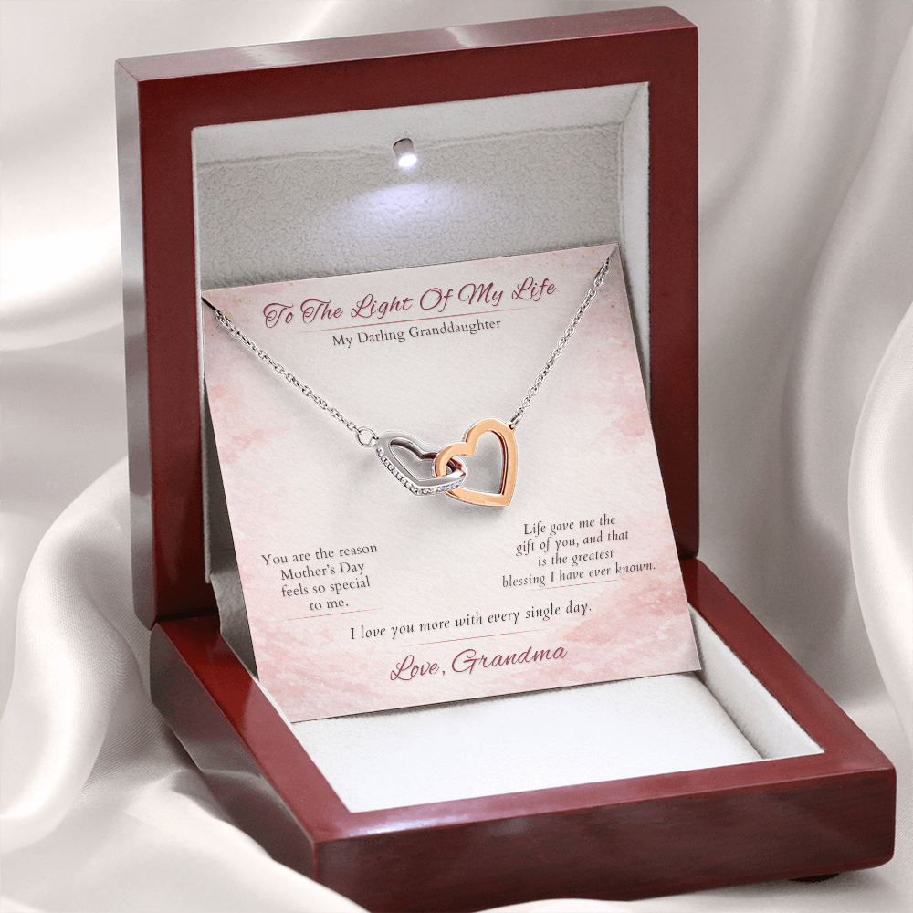 Granddaughter Necklace Sweet 16 Gift From Grandma | Prom | Message Card | Two Hearts