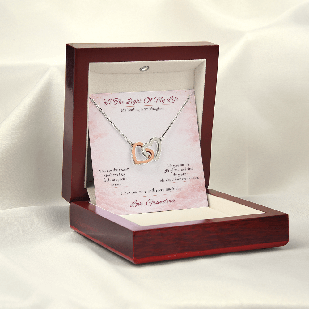 Granddaughter Necklace Sweet 16 Gift From Grandma | Prom | Message Card | Two Hearts