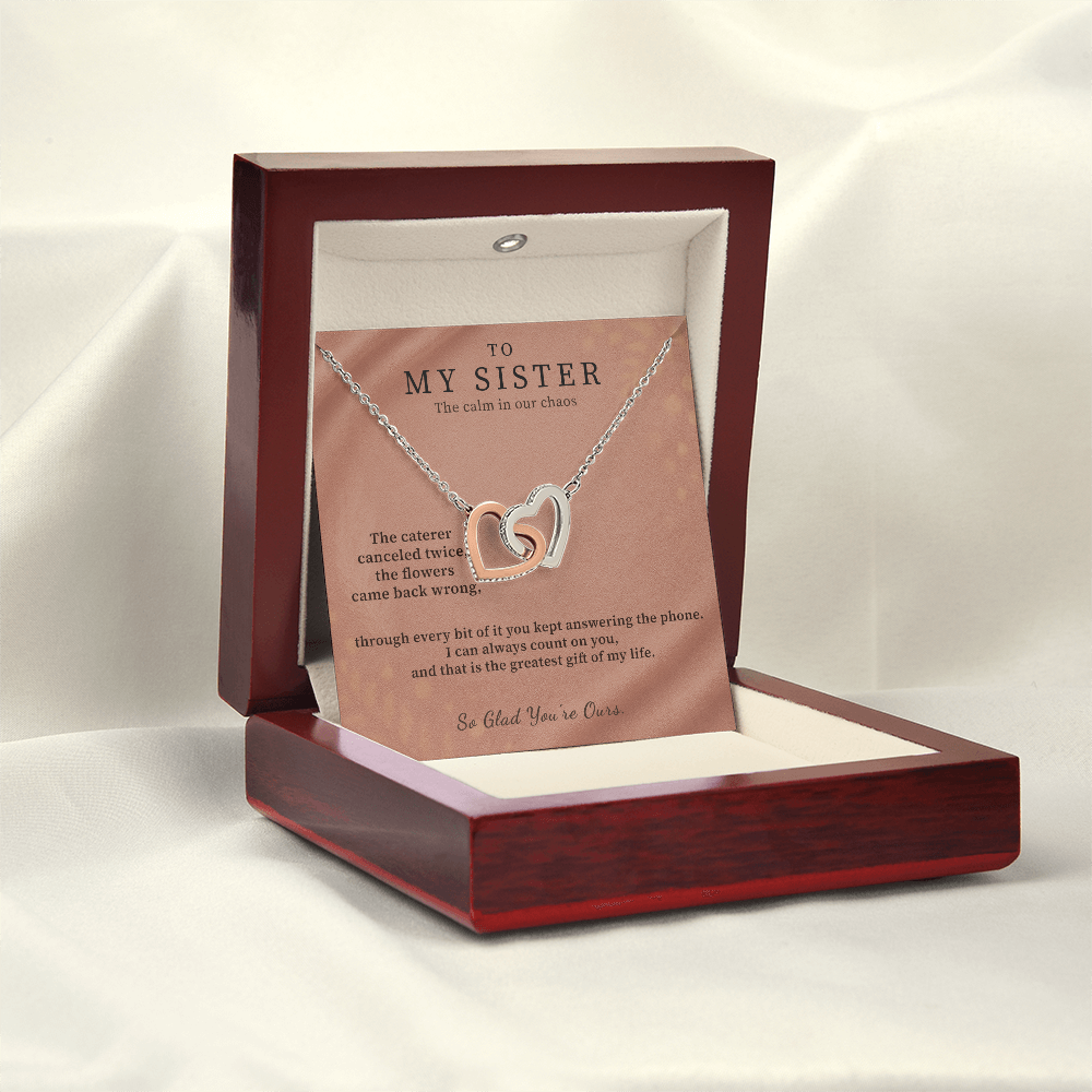 Wife Of My Brother Necklace Bridal Welcome Gift | Message Card | Two Hearts Pendant
