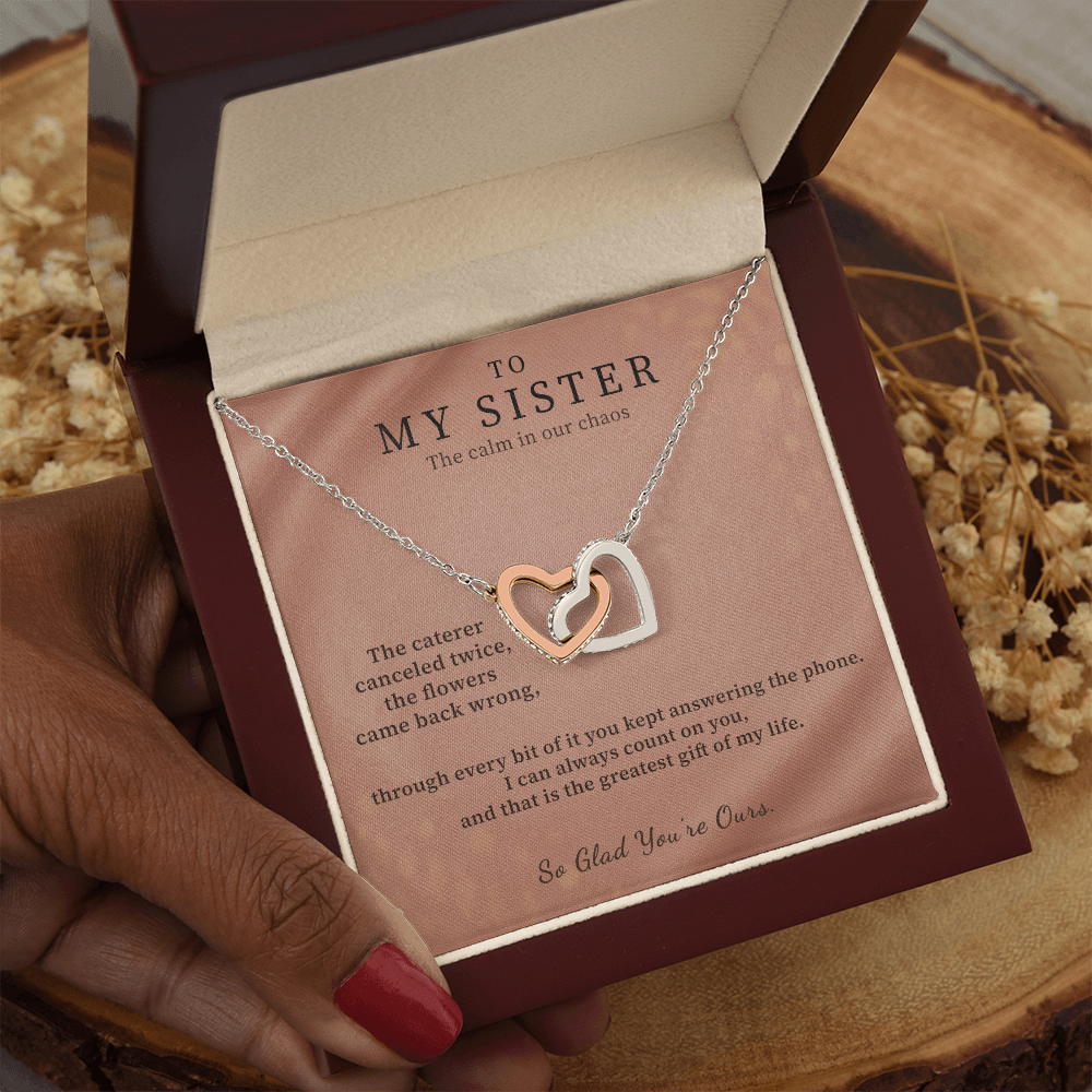 Wife Of My Brother Necklace Bridal Welcome Gift | Message Card | Two Hearts Pendant