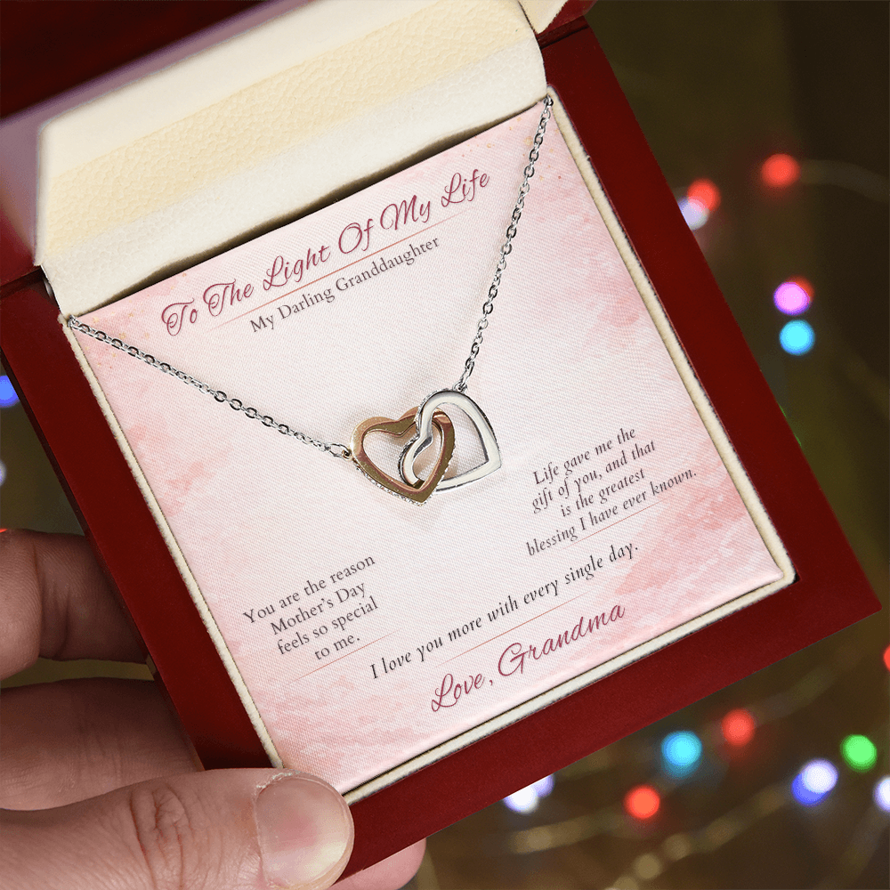 Granddaughter Necklace Sweet 16 Gift From Grandma | Prom | Message Card | Two Hearts