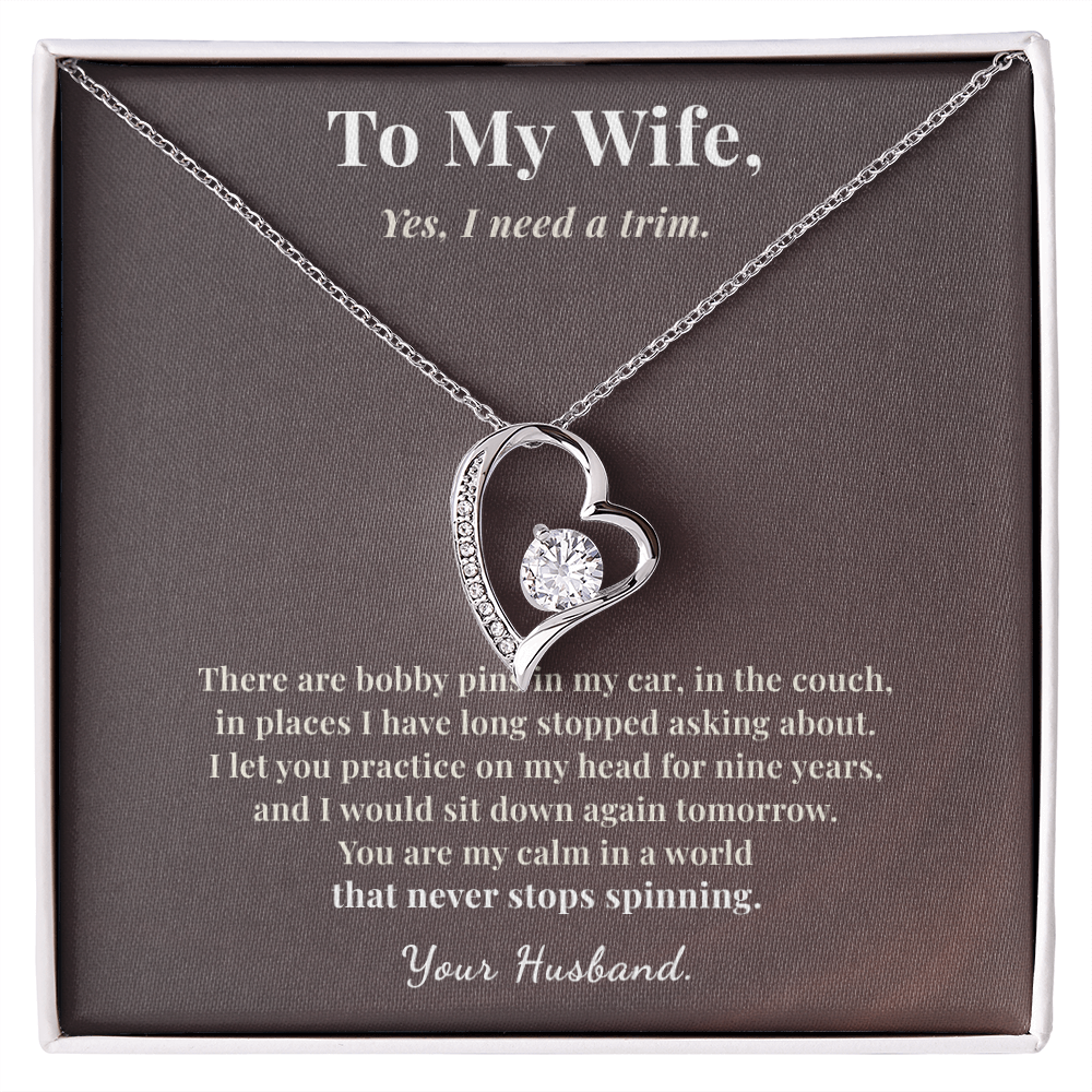Hairstylist Wife Necklace Birthday Gift From Husband | Message Card | Heart Pendant Keepsake
