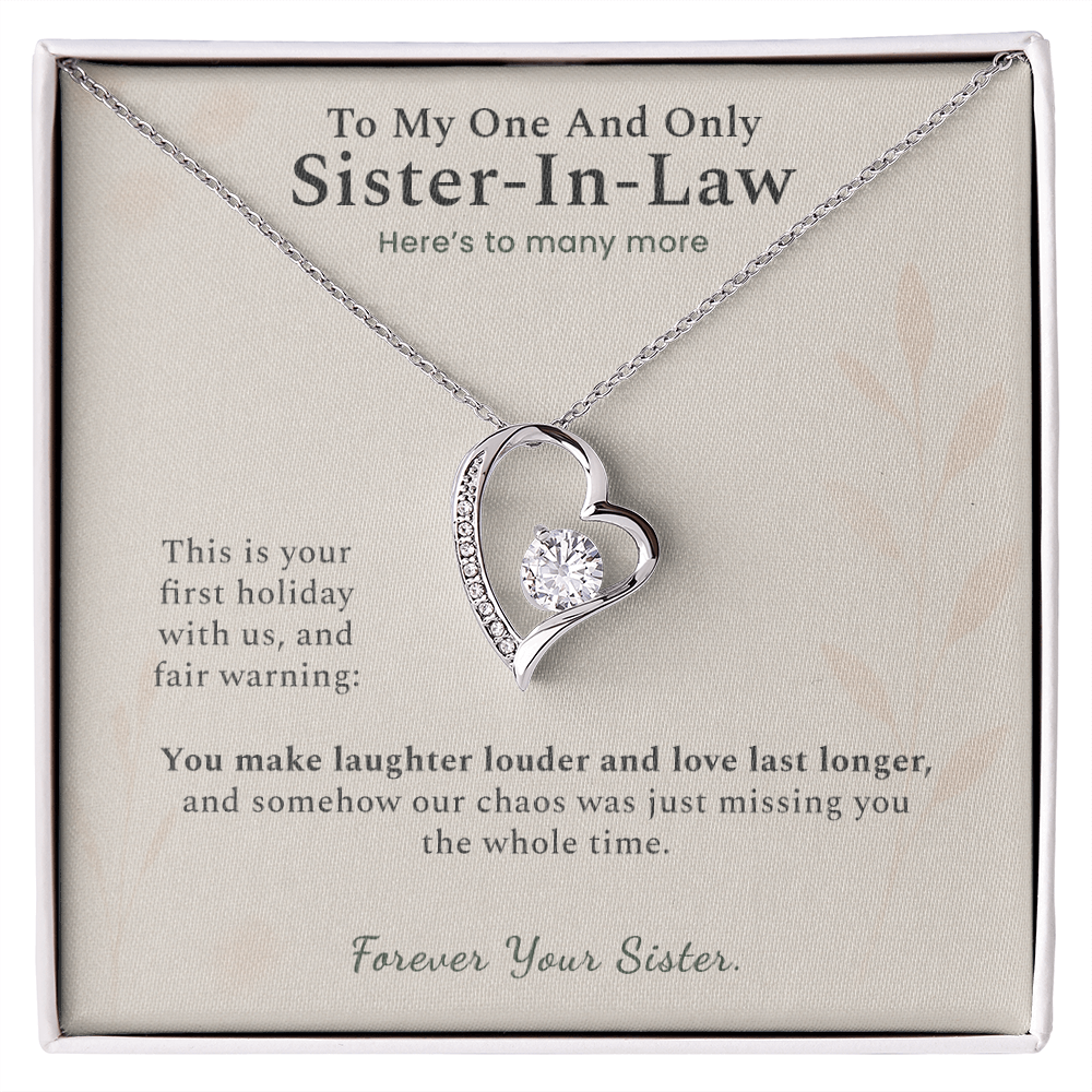 Sister In Law Necklace Wedding Gift From His Sister | Message Card | Heart Pendant Keepsake