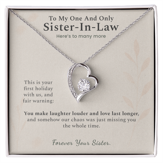 Sister In Law Necklace Wedding Gift From His Sister | Message Card | Heart Pendant Keepsake