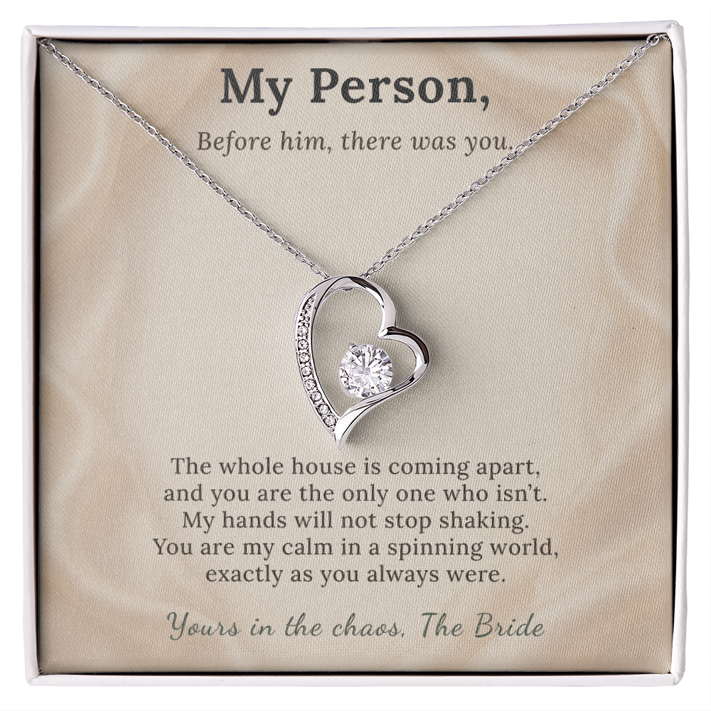 Best Friend Necklace Wedding Day Gift From Bride | Message Card | Heart Pendant Keepsake