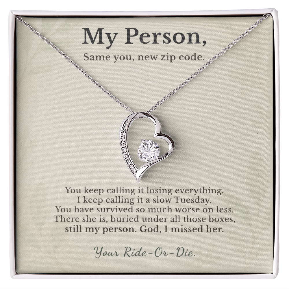 Best Friend Necklace Fresh Start Gift Encouragement | Message Card | Heart Pendant