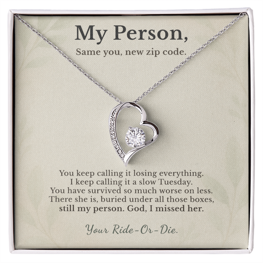 Best Friend Necklace Fresh Start Gift Encouragement | Message Card | Heart Pendant