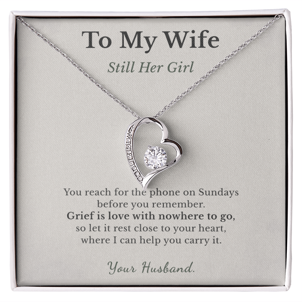 Motherless Daughter Necklace Sympathy Gift From Husband | Message Card | Heart Pendant Keepsake