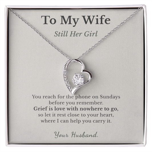 Motherless Daughter Necklace Sympathy Gift From Husband | Message Card | Heart Pendant Keepsake
