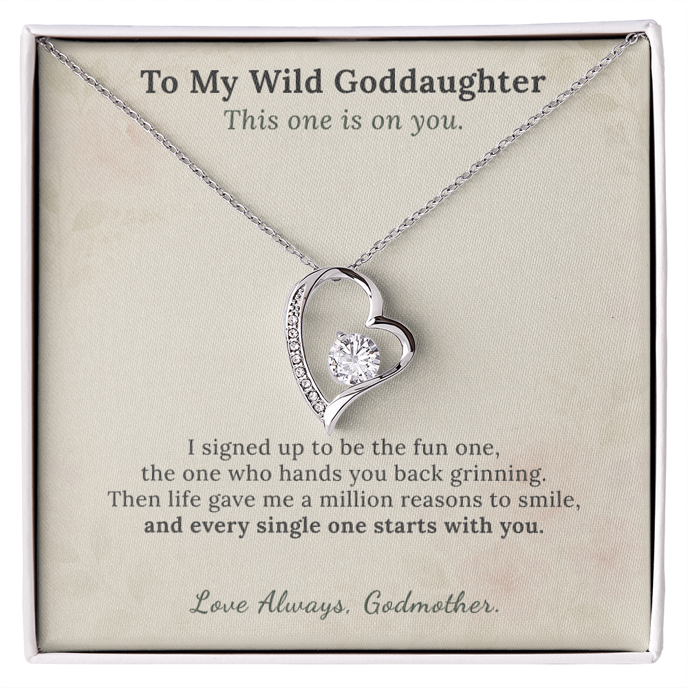 Goddaughter Necklace Birthday Gift From Godmother | Message Card | Heart Pendant