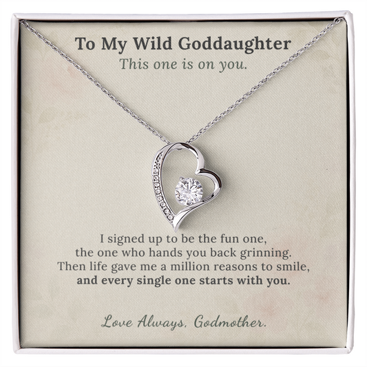 Goddaughter Necklace Birthday Gift From Godmother | Message Card | Heart Pendant