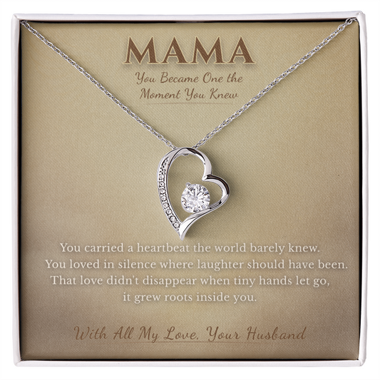 Angel Mom Necklace Gift From Husband | Message Card | Heart Pendant Infant Loss