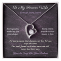 Forever Love Necklace for Military Wife Gift | Message Card | Romantic Heart Jewelry