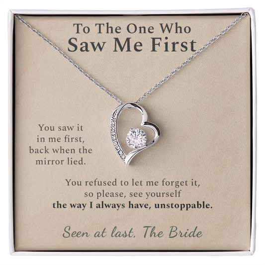 Bridesmaid Necklace Appreciation Gift From Bride | Message Card | Heart Pendant Keepsake