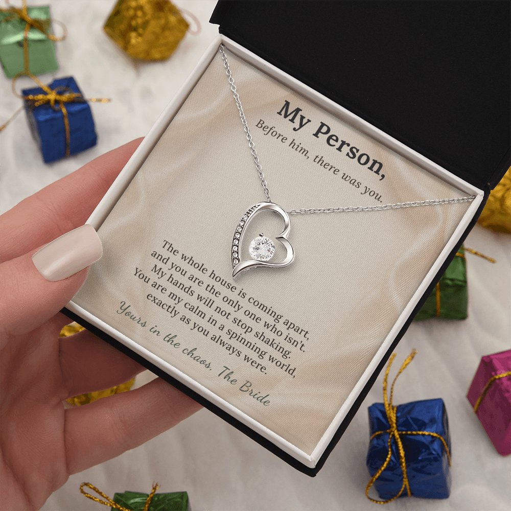 Best Friend Necklace Wedding Day Gift From Bride | Message Card | Heart Pendant Keepsake