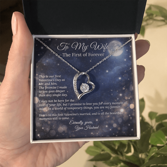Forever Love For Wife - You are my forever | Valentine Day Gift From Husband Necklace With Message Card