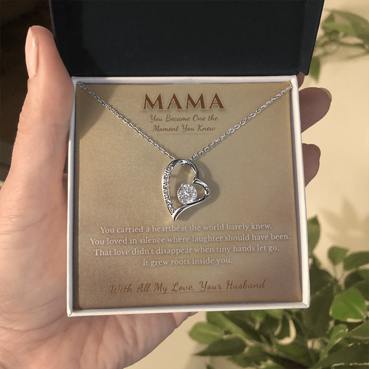 Angel Mom Necklace Gift From Husband | Message Card | Heart Pendant Infant Loss