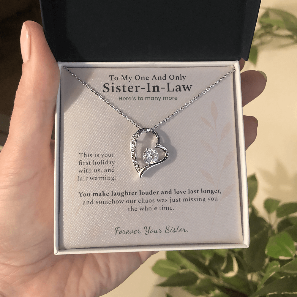 Sister In Law Necklace Wedding Gift From His Sister | Message Card | Heart Pendant Keepsake