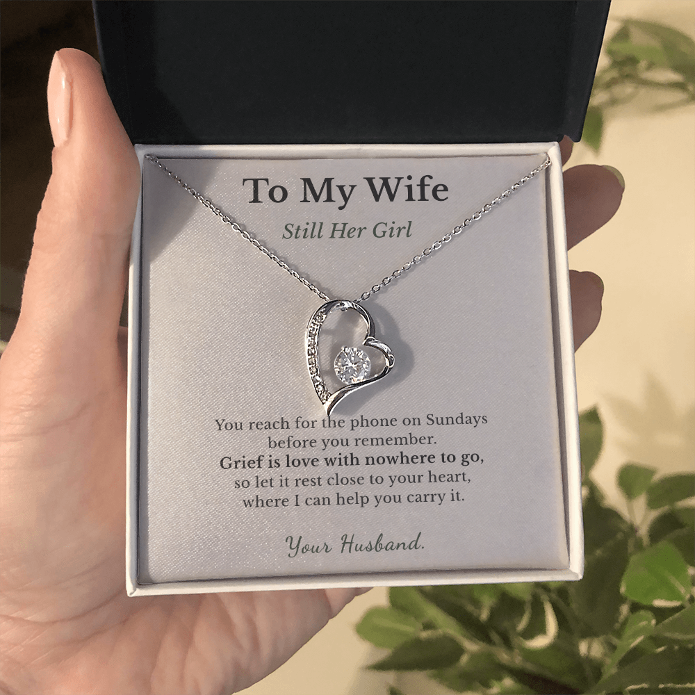 Motherless Daughter Necklace Sympathy Gift From Husband | Message Card | Heart Pendant Keepsake