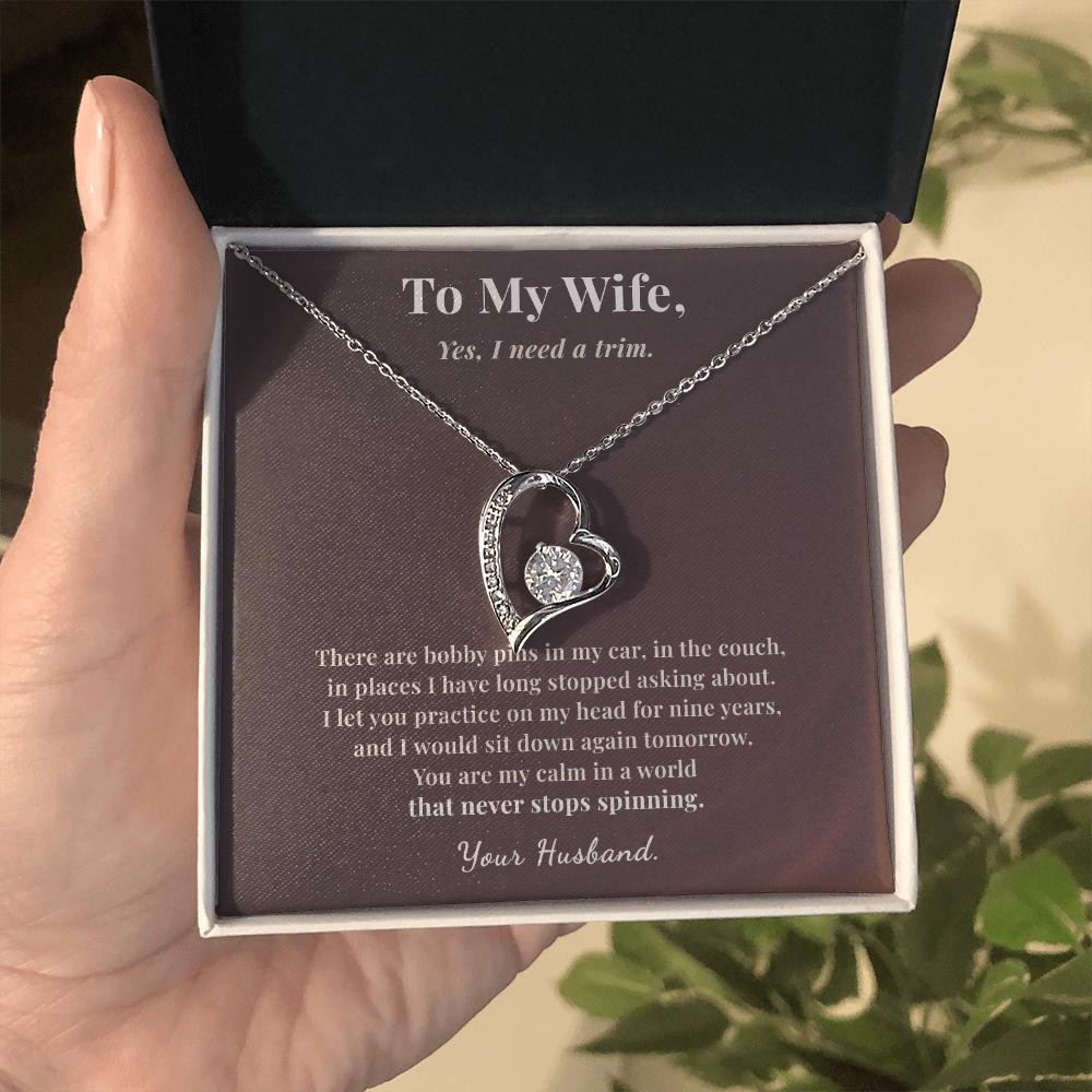 Hairstylist Wife Necklace Birthday Gift From Husband | Message Card | Heart Pendant Keepsake