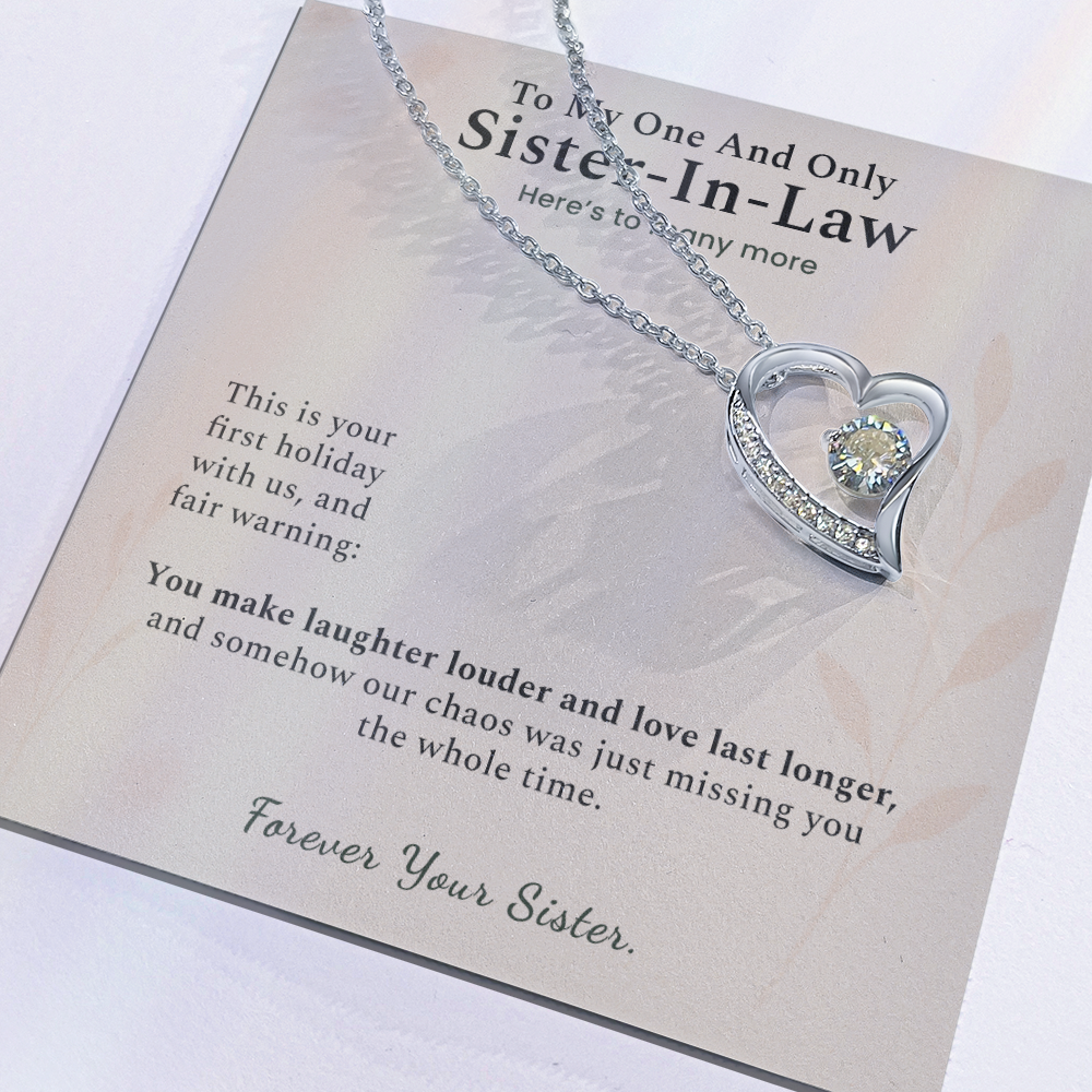 Sister In Law Necklace Wedding Gift From His Sister | Message Card | Heart Pendant Keepsake