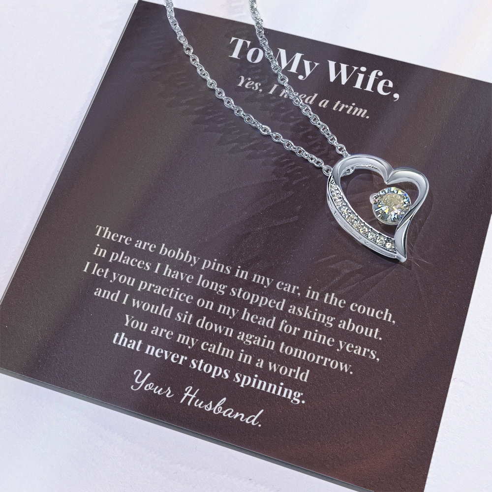 Hairstylist Wife Necklace Birthday Gift From Husband | Message Card | Heart Pendant Keepsake
