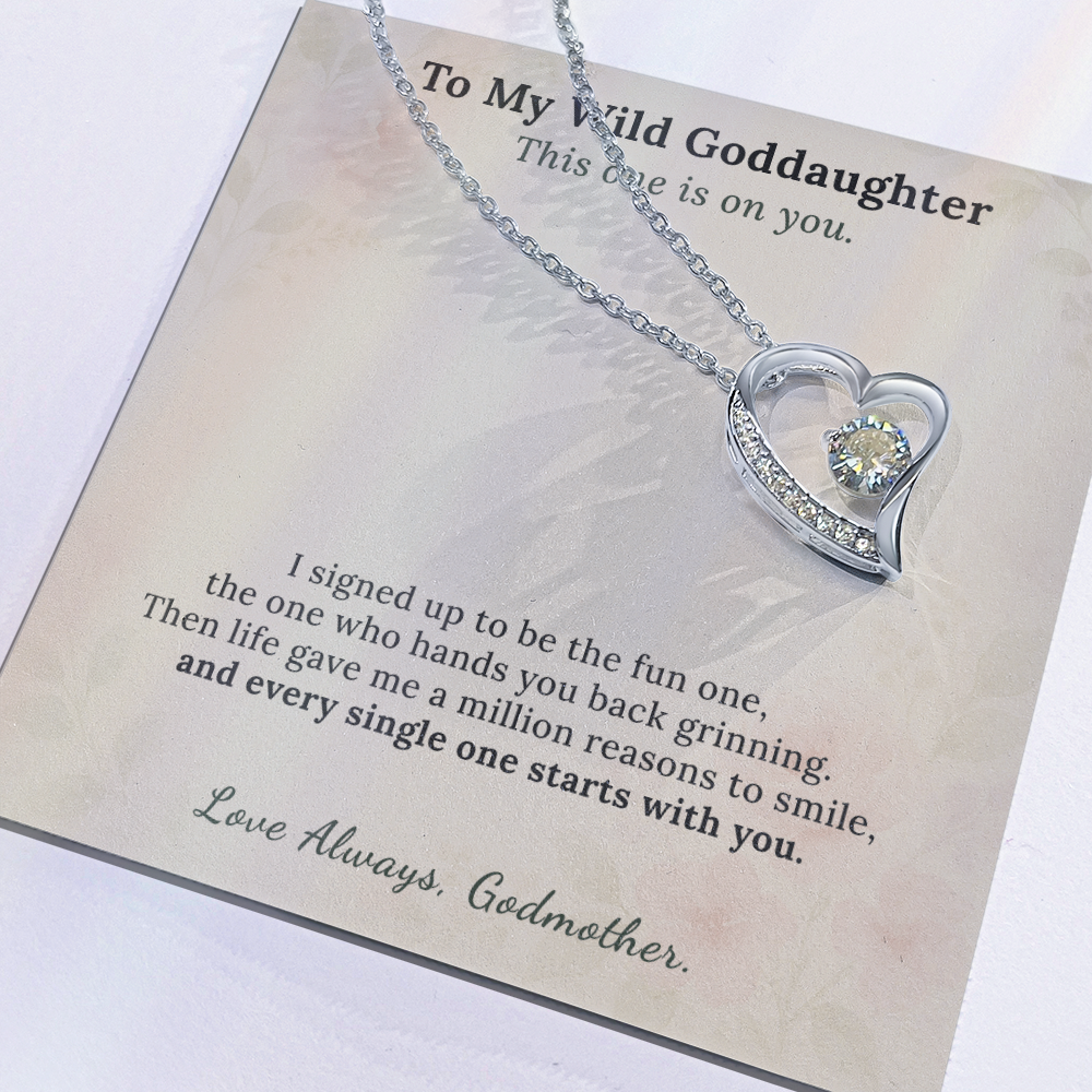 Goddaughter Necklace Birthday Gift From Godmother | Message Card | Heart Pendant