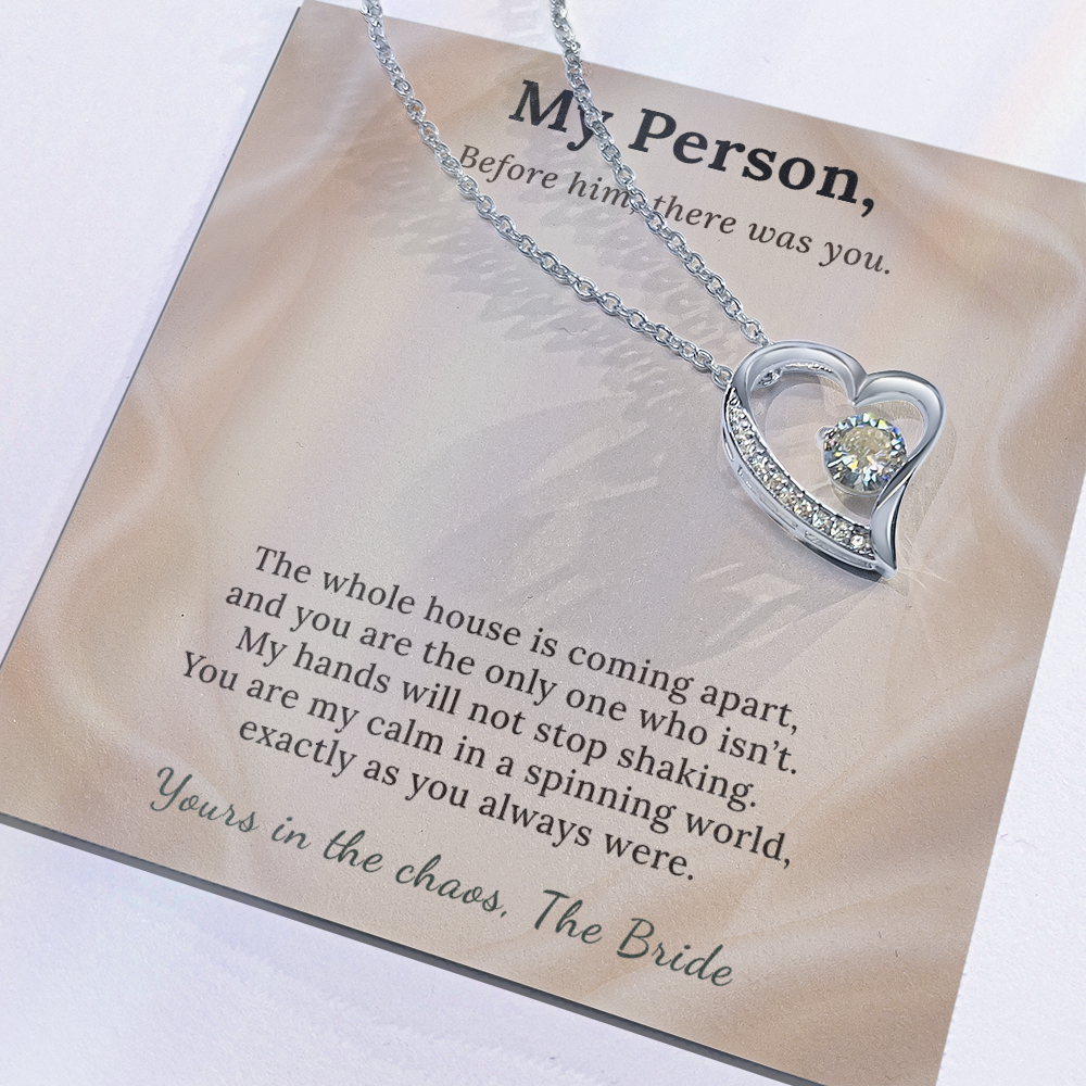 Best Friend Necklace Wedding Day Gift From Bride | Message Card | Heart Pendant Keepsake