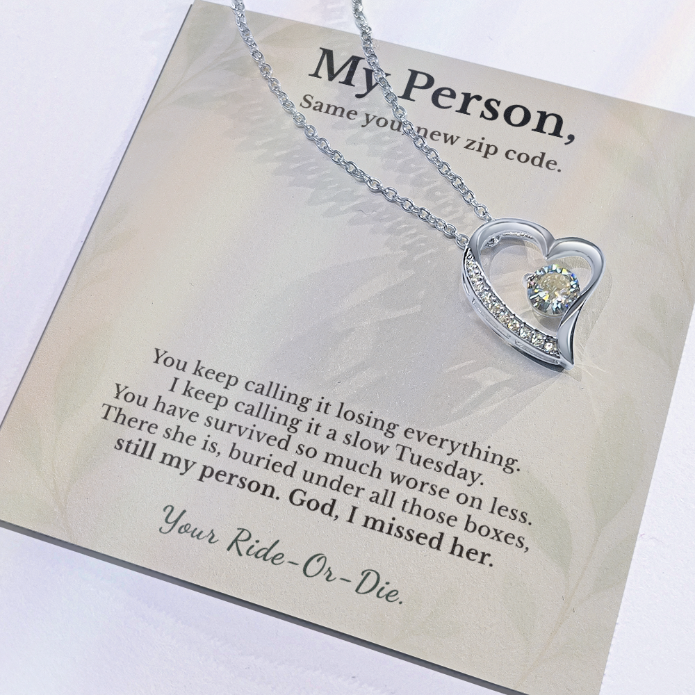 Best Friend Necklace Fresh Start Gift Encouragement | Message Card | Heart Pendant