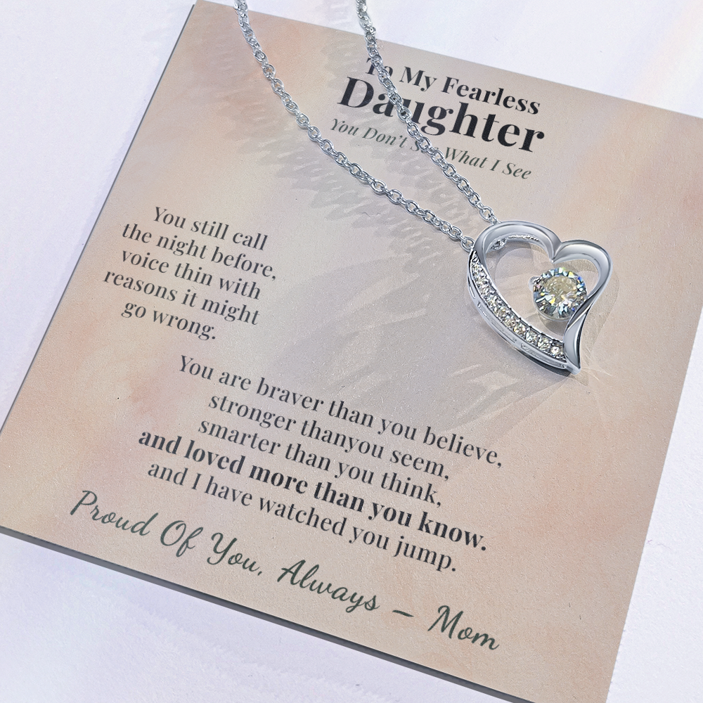 Adult Daughter Necklace Encouragement Gift From Mom | Message Card | Heart Pendant Keepsake
