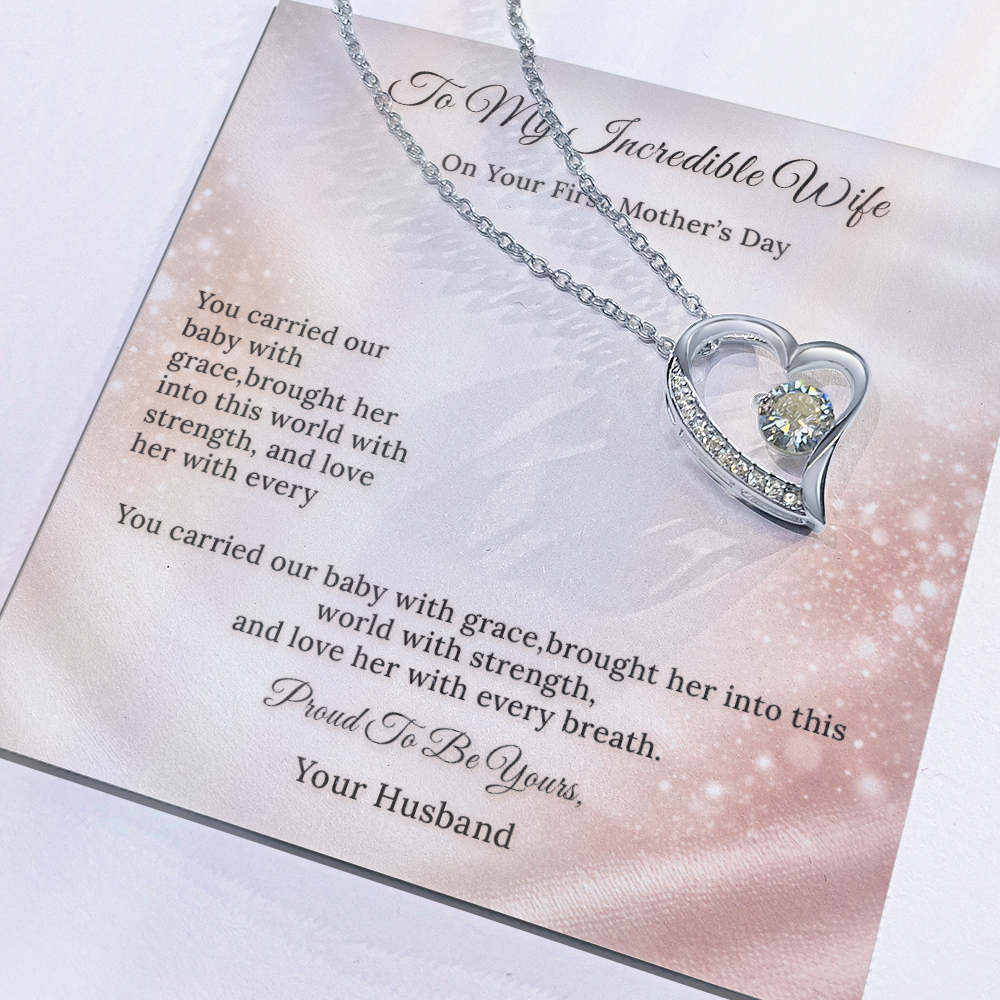 Forever Love Necklace for Wife First Mothers Day Gift | Message Card | Romantic