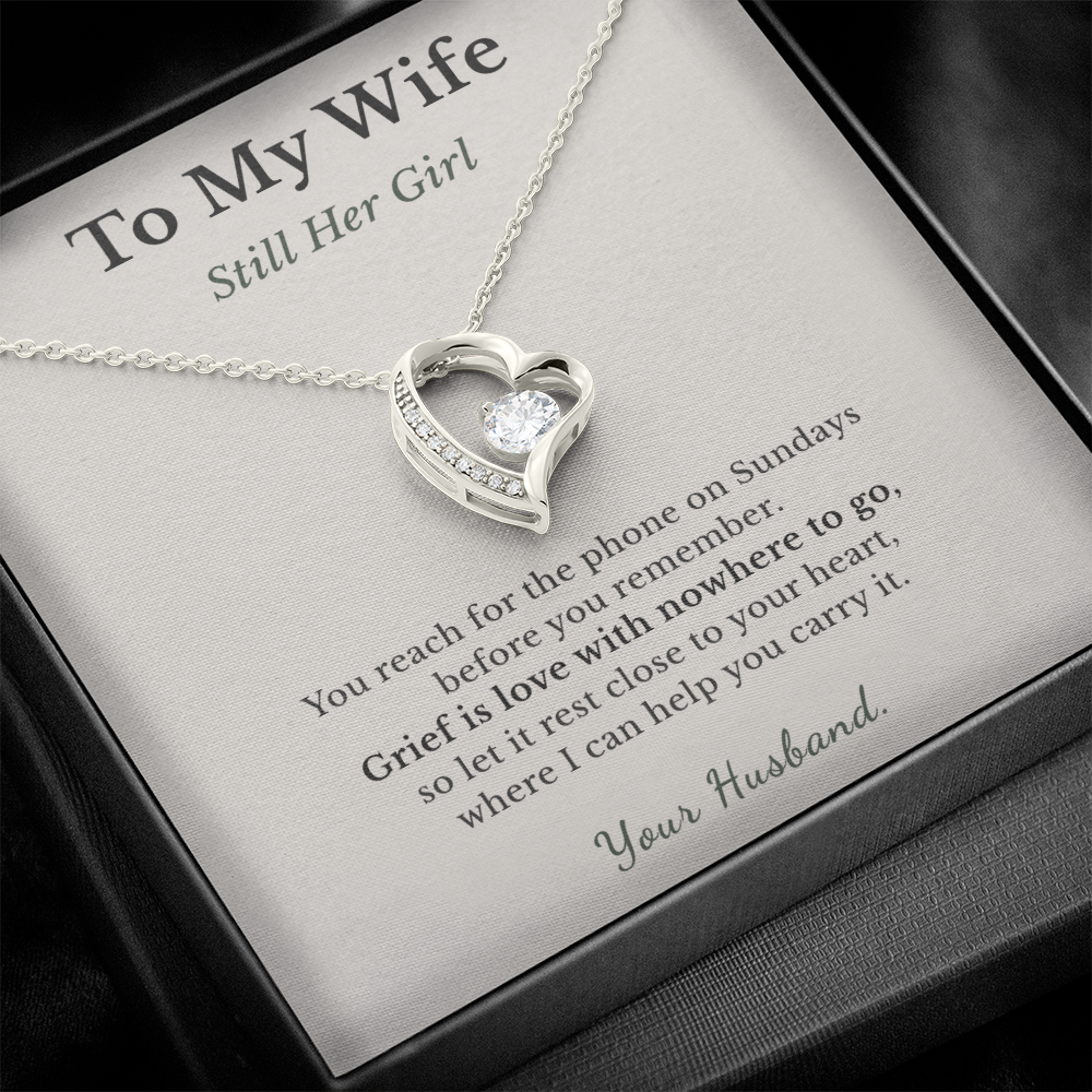 Motherless Daughter Necklace Sympathy Gift From Husband | Message Card | Heart Pendant Keepsake
