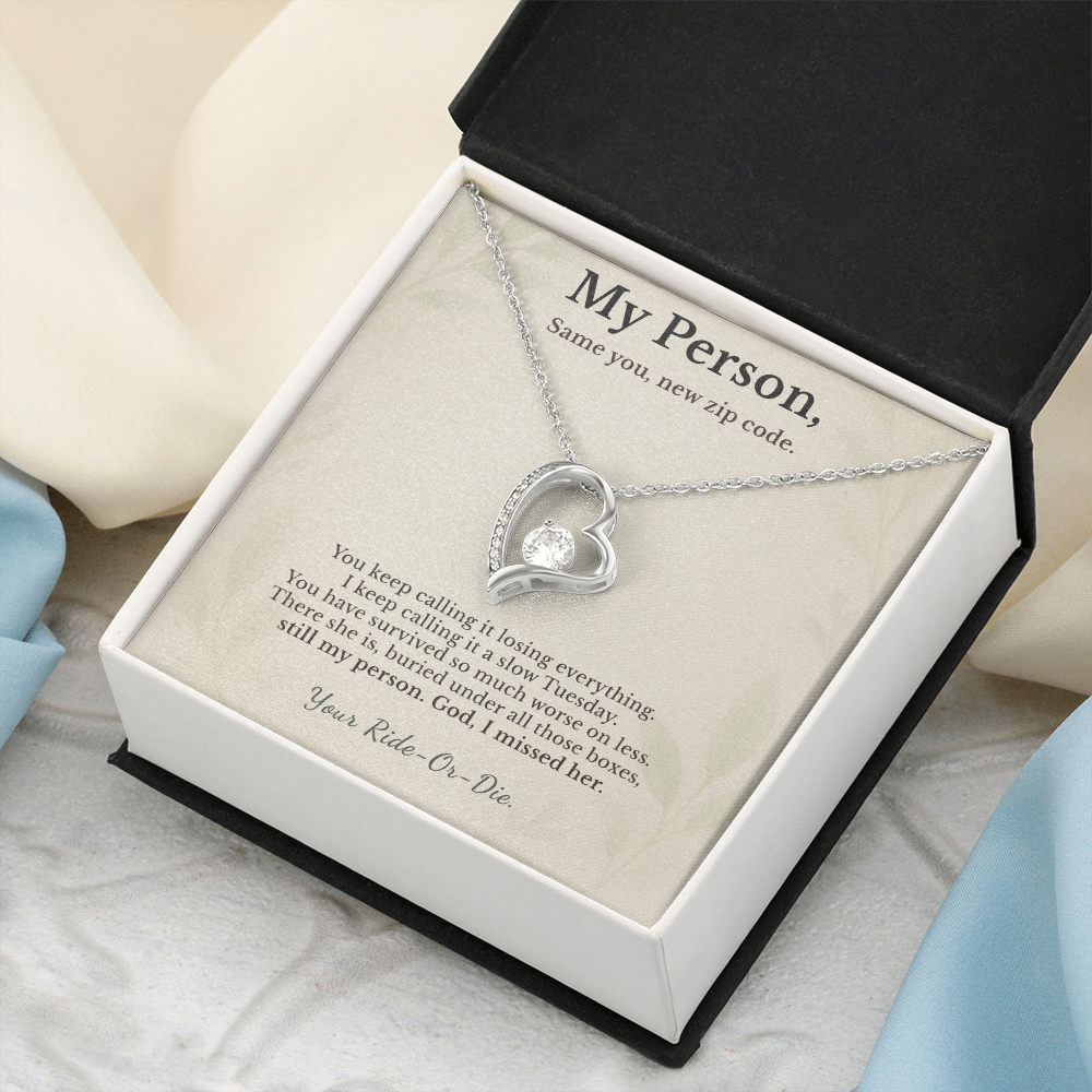 Best Friend Necklace Fresh Start Gift Encouragement | Message Card | Heart Pendant