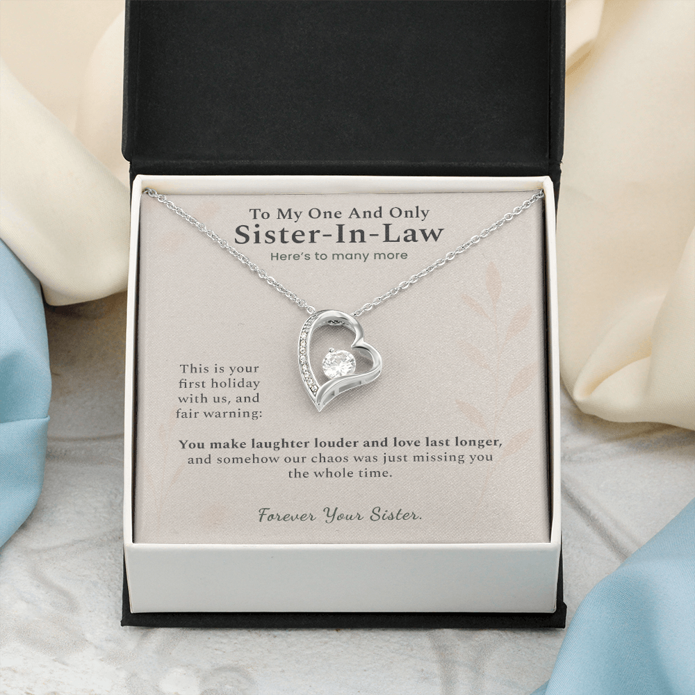 Sister In Law Necklace Wedding Gift From His Sister | Message Card | Heart Pendant Keepsake