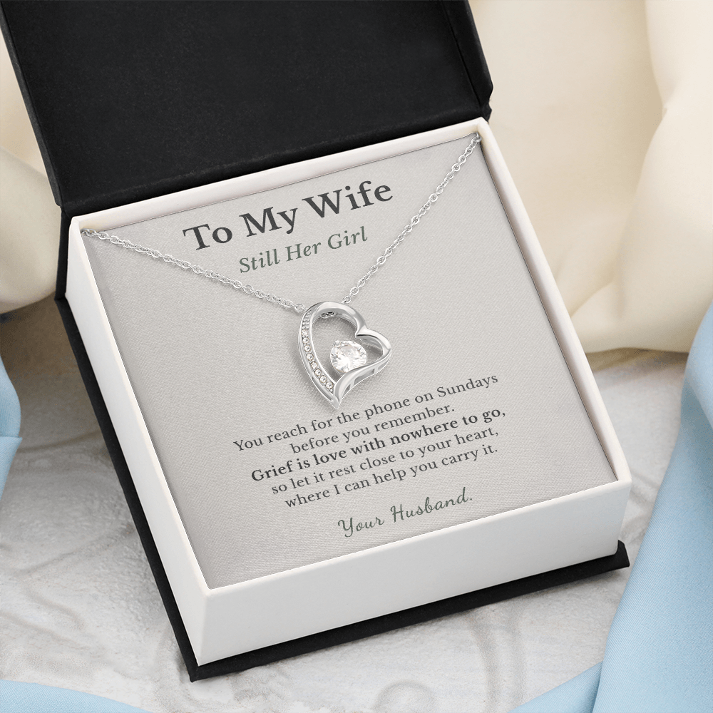 Motherless Daughter Necklace Sympathy Gift From Husband | Message Card | Heart Pendant Keepsake