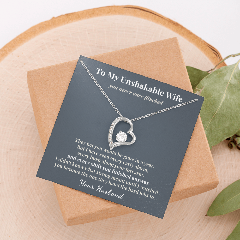 Welder Wife Necklace Appreciation Gift From Husband | Message Card | Heart Pendant Keepsake