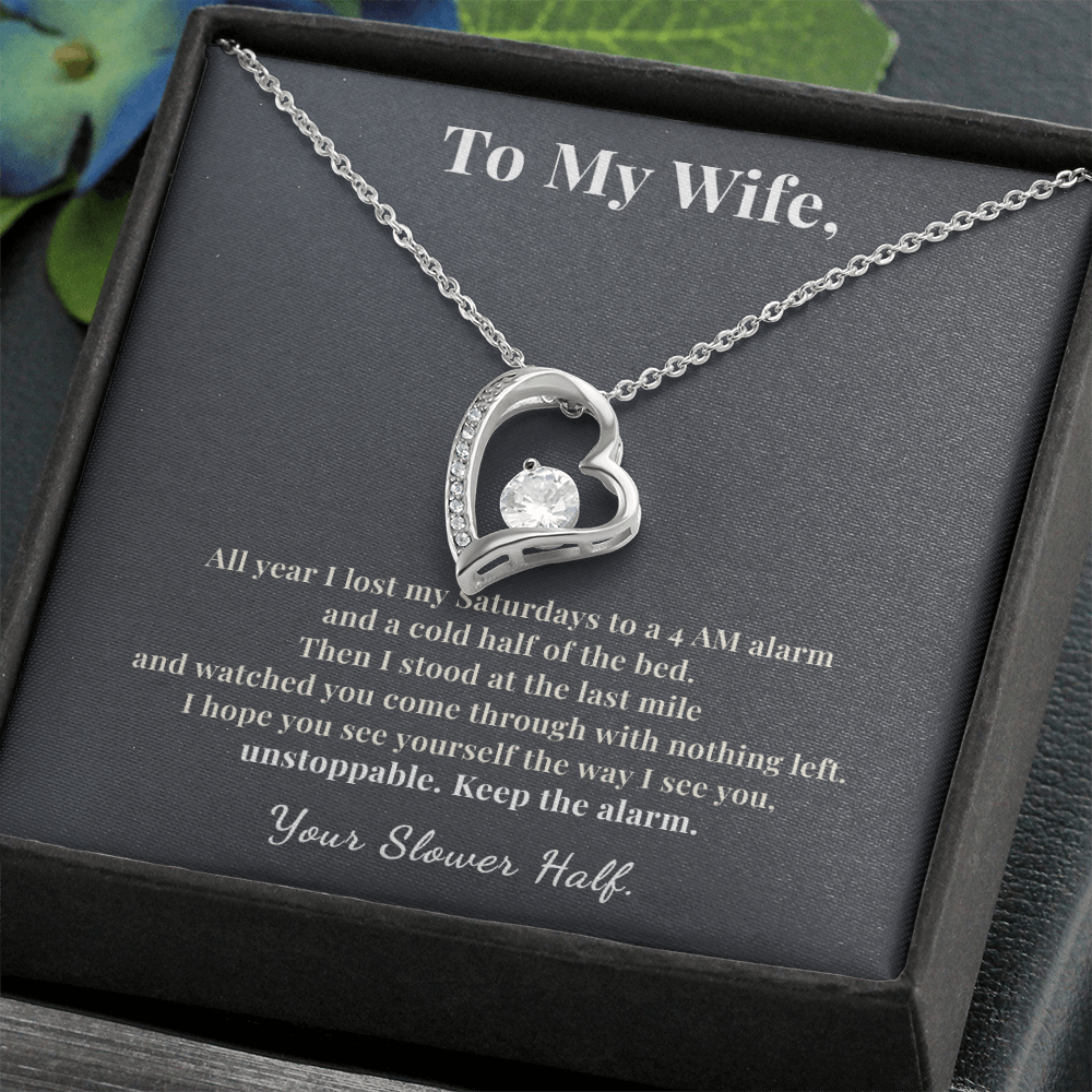 Runner Wife Necklace Marathon Finisher Gift From Husband | Message Card | Heart Pendant Keepsake